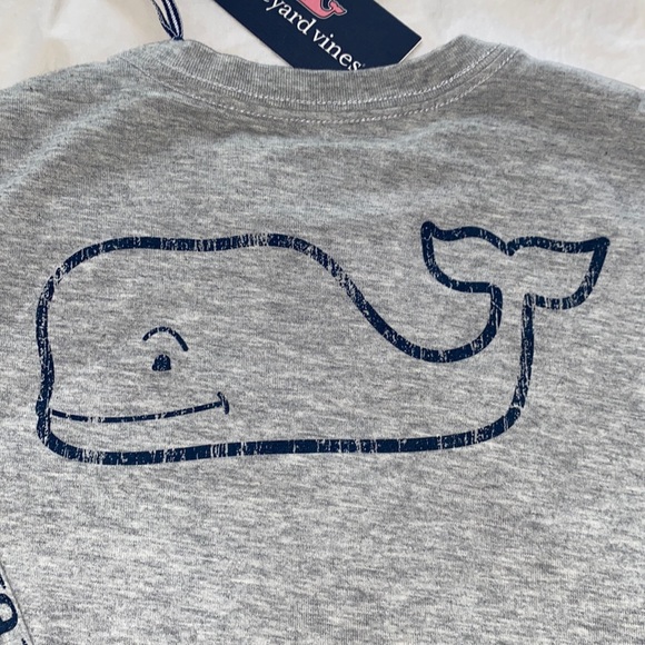 Not 4 Sale Vineyard vines long sleeved Pocket Vintage Whale Gray t-shirt Size 7 - Picture 2 of 8